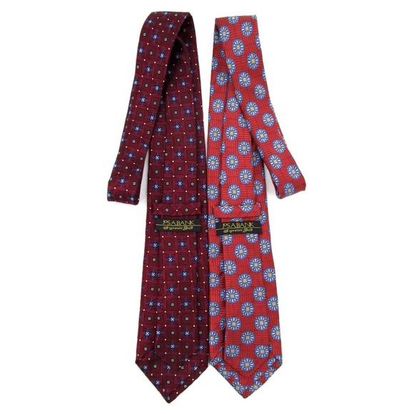 Lot of 5 Jos A Bank Signature Collection Mens Neckties Red 100% Silk Designer - Picture 5 of 14